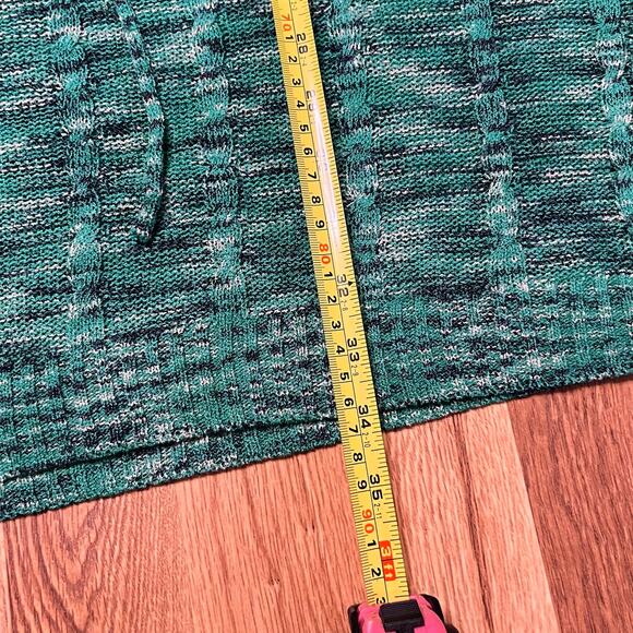 Vertigo Paris boho knit sweater dress M green marled V-neck batwing drawstring - Picture 13 of 16